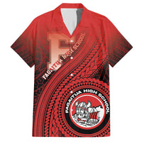 Personalized Fagaitua High School Family Matching Short Sleeve Bodycon Dress and Hawaiian Shirt Polynesian Tribal Pattern LT05 Dad's Shirt - Short Sleeve Red - Polynesian Pride