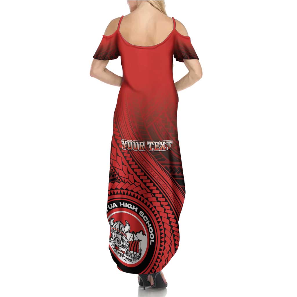 Personalized Fagaitua High School Family Matching Summer Maxi Dress and Hawaiian Shirt Polynesian Tribal Pattern