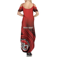 Personalized Fagaitua High School Family Matching Summer Maxi Dress and Hawaiian Shirt Polynesian Tribal Pattern
