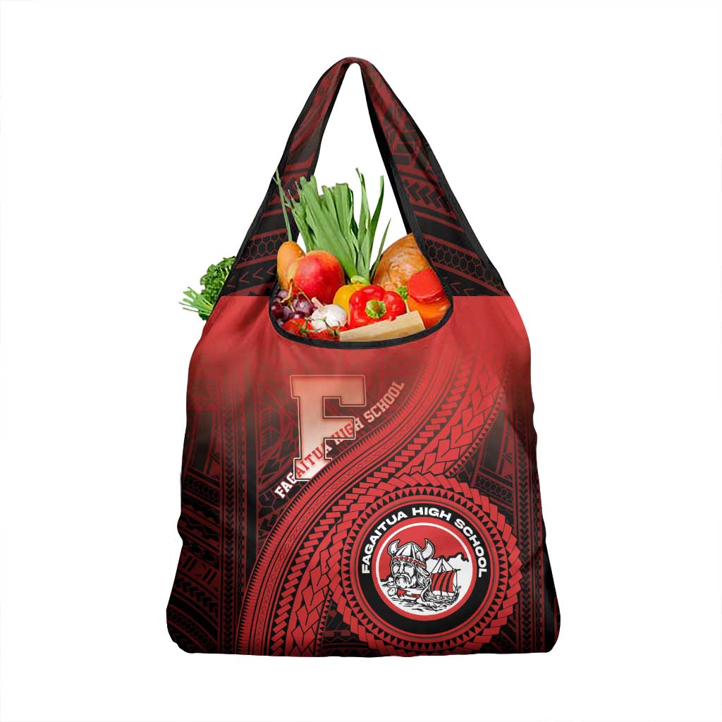 Fagaitua High School Grocery Bag Polynesian Tribal Pattern