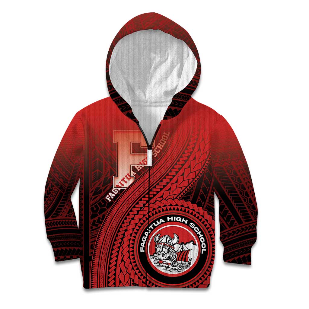 Personalized Fagaitua High School Kid Hoodie Polynesian Tribal Pattern