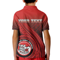 Personalized Fagaitua High School Kid Polo Shirt Polynesian Tribal Pattern
