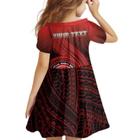 Personalized Fagaitua High School Kid Short Sleeve Dress Polynesian Tribal Pattern