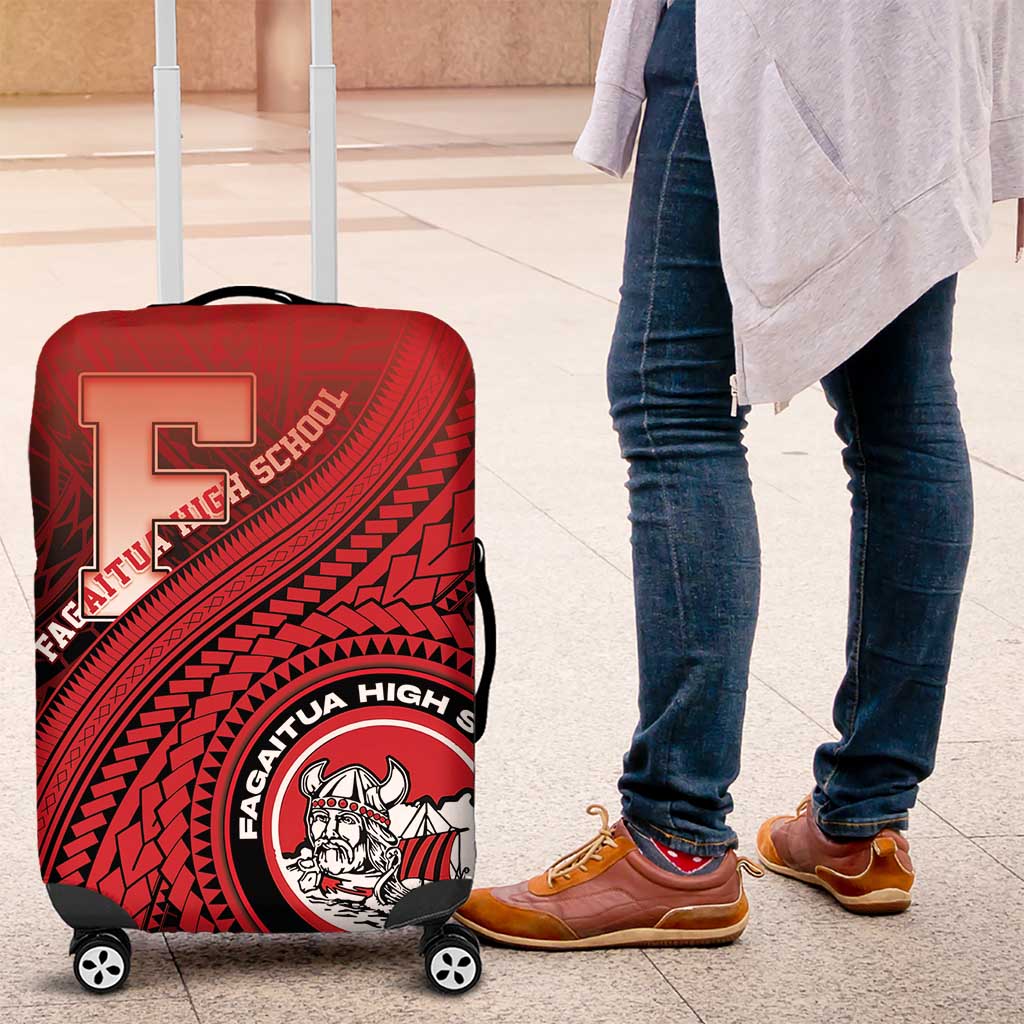 Fagaitua High School Luggage Cover Polynesian Tribal Pattern LT05 Red - Polynesian Pride