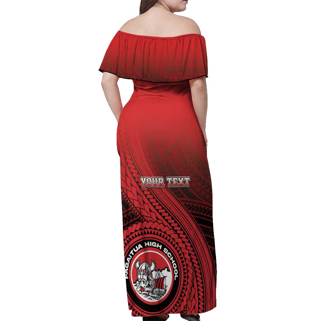 Personalized Fagaitua High School Off Shoulder Maxi Dress Polynesian Tribal Pattern LT05 - Polynesian Pride