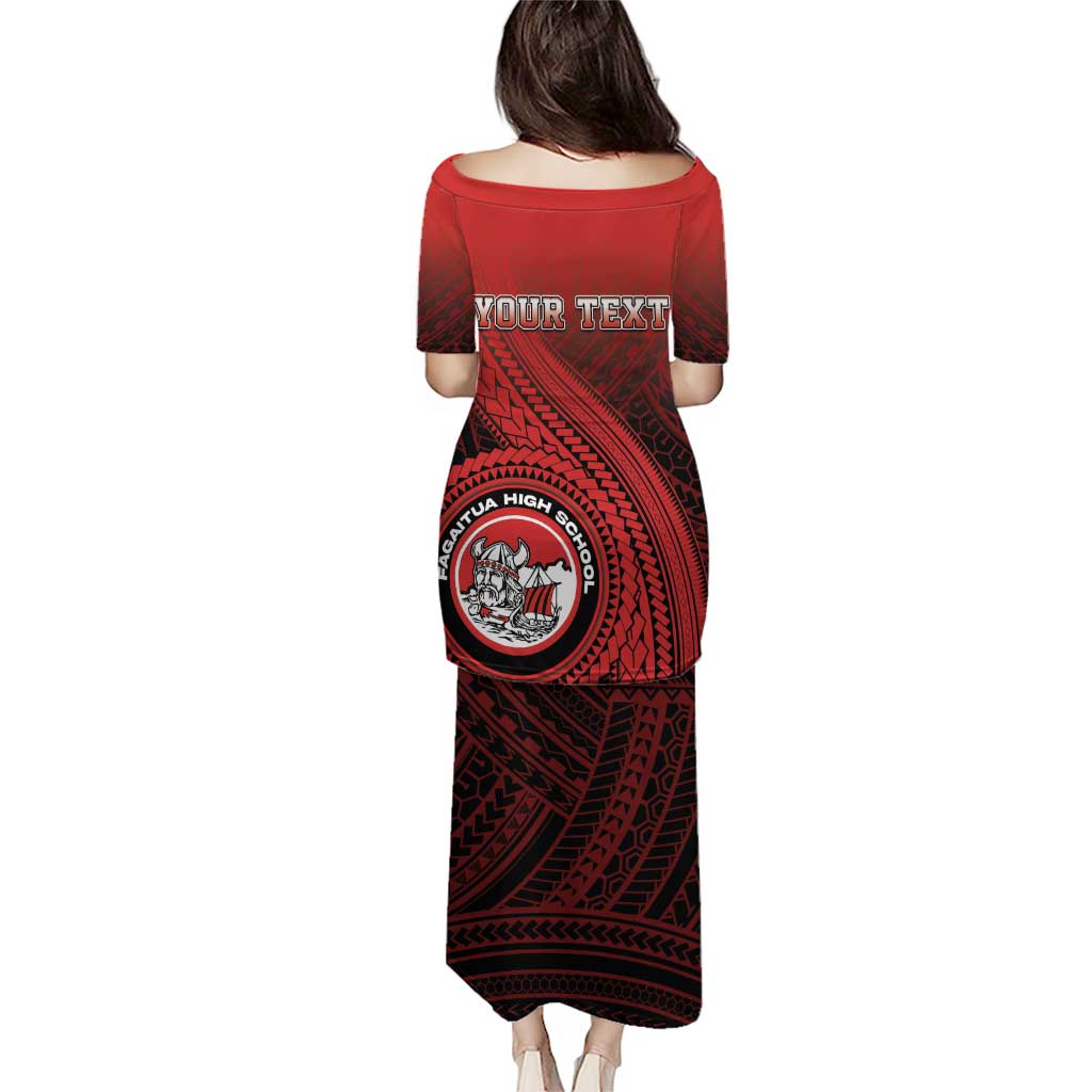 Personalized Fagaitua High School Puletasi Polynesian Tribal Pattern