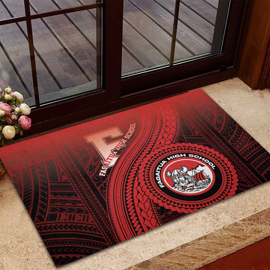 Fagaitua High School Rubber Doormat Polynesian Tribal Pattern