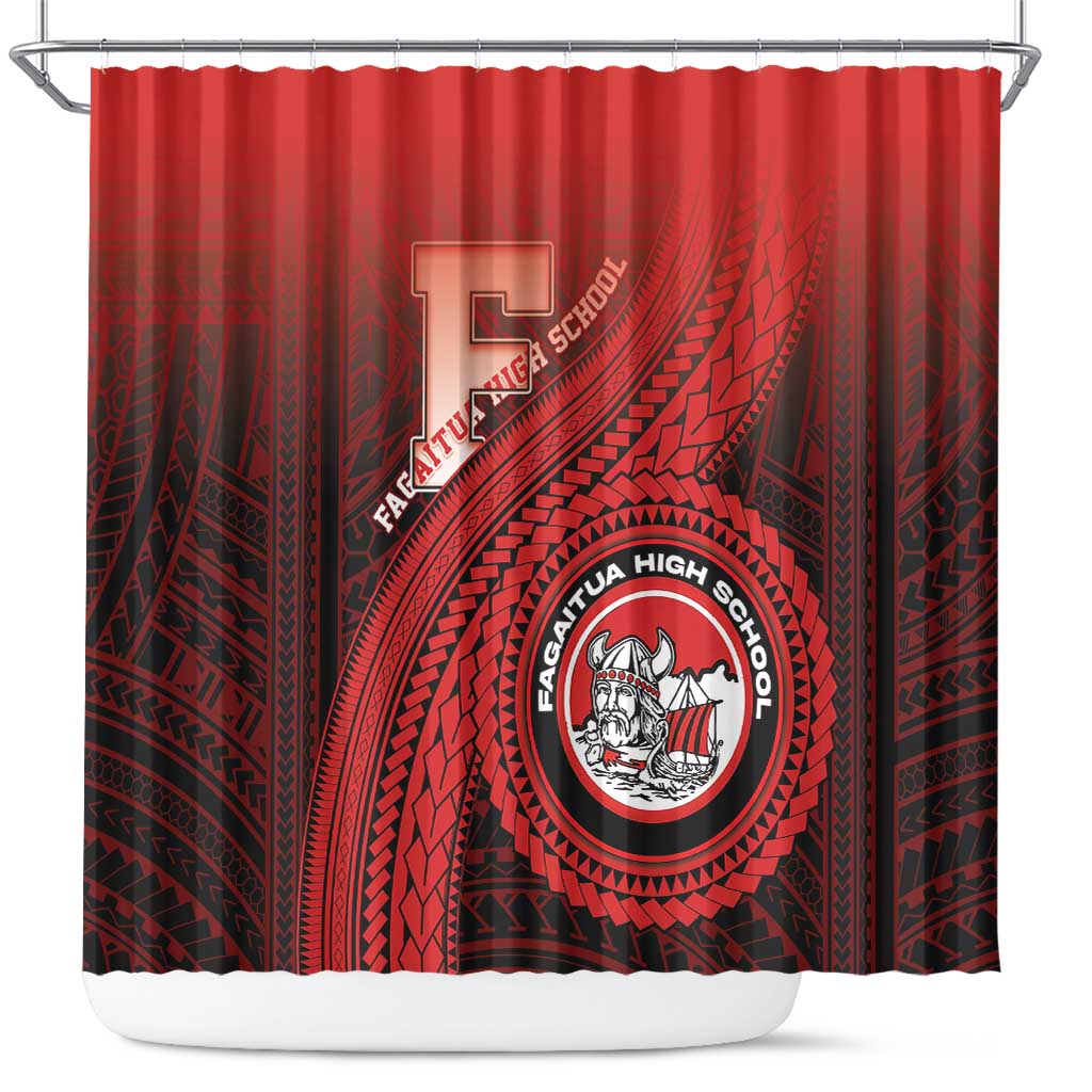 Fagaitua High School Shower Curtain Polynesian Tribal Pattern