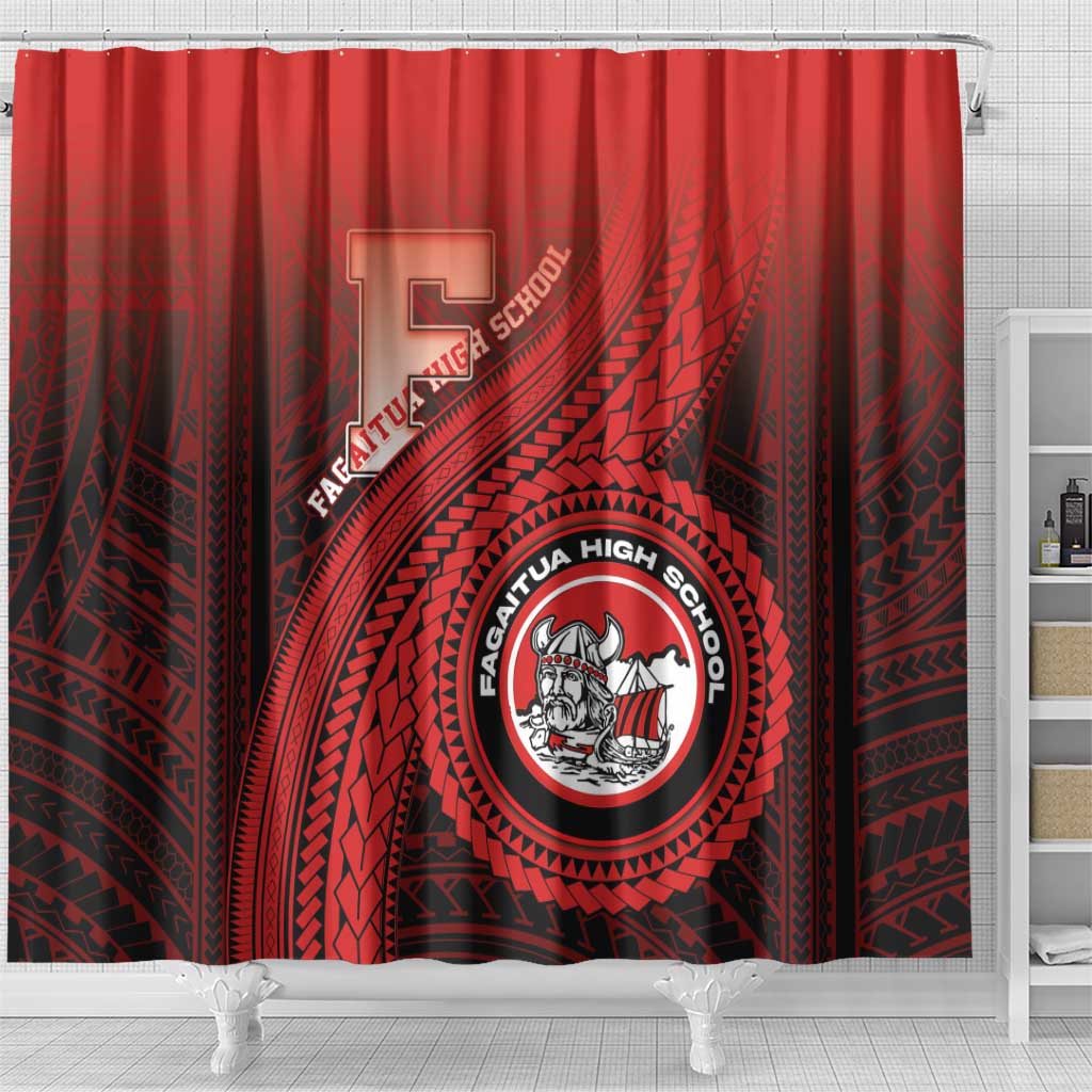 Fagaitua High School Shower Curtain Polynesian Tribal Pattern