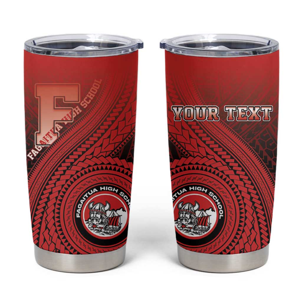 Personalized Fagaitua High School Tumbler Cup Polynesian Tribal Pattern