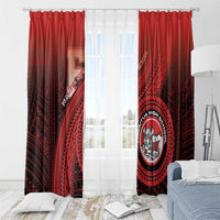 Fagaitua High School Window Curtain Polynesian Tribal Pattern