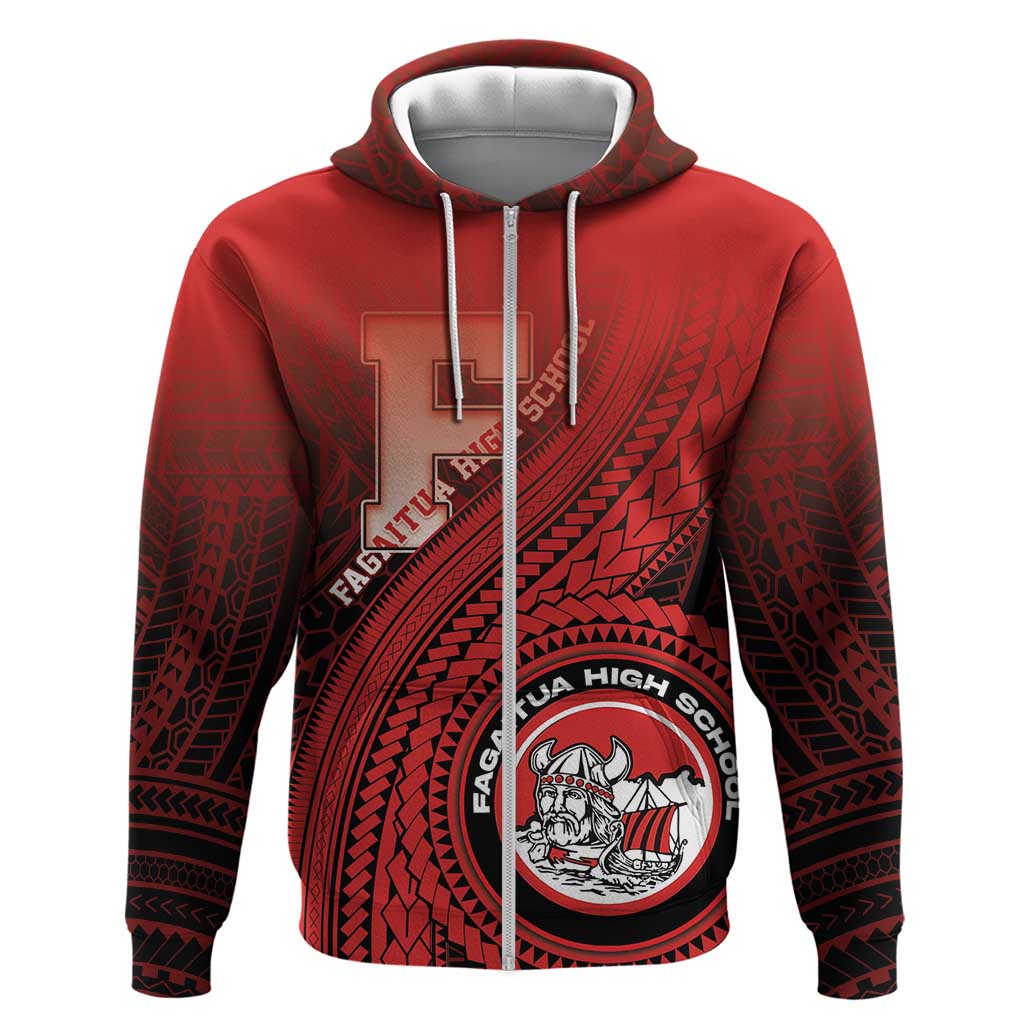 Personalized Fagaitua High School Zip Hoodie Polynesian Tribal Pattern LT05 Zip Hoodie Red - Polynesian Pride