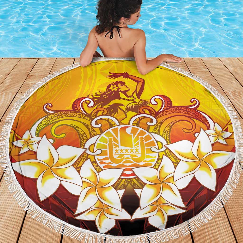 Tahiti Heiva Festival Beach Blanket Tahitian Vahine Plumeria Flowers