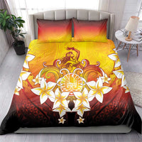 Tahiti Heiva Festival Bedding Set Tahitian Vahine Plumeria Flowers