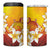 Tahiti Heiva Festival 4 in 1 Can Cooler Tumbler Tahitian Vahine Plumeria Flowers