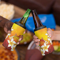 Tahiti Heiva Festival 4 in 1 Can Cooler Tumbler Tahitian Vahine Plumeria Flowers