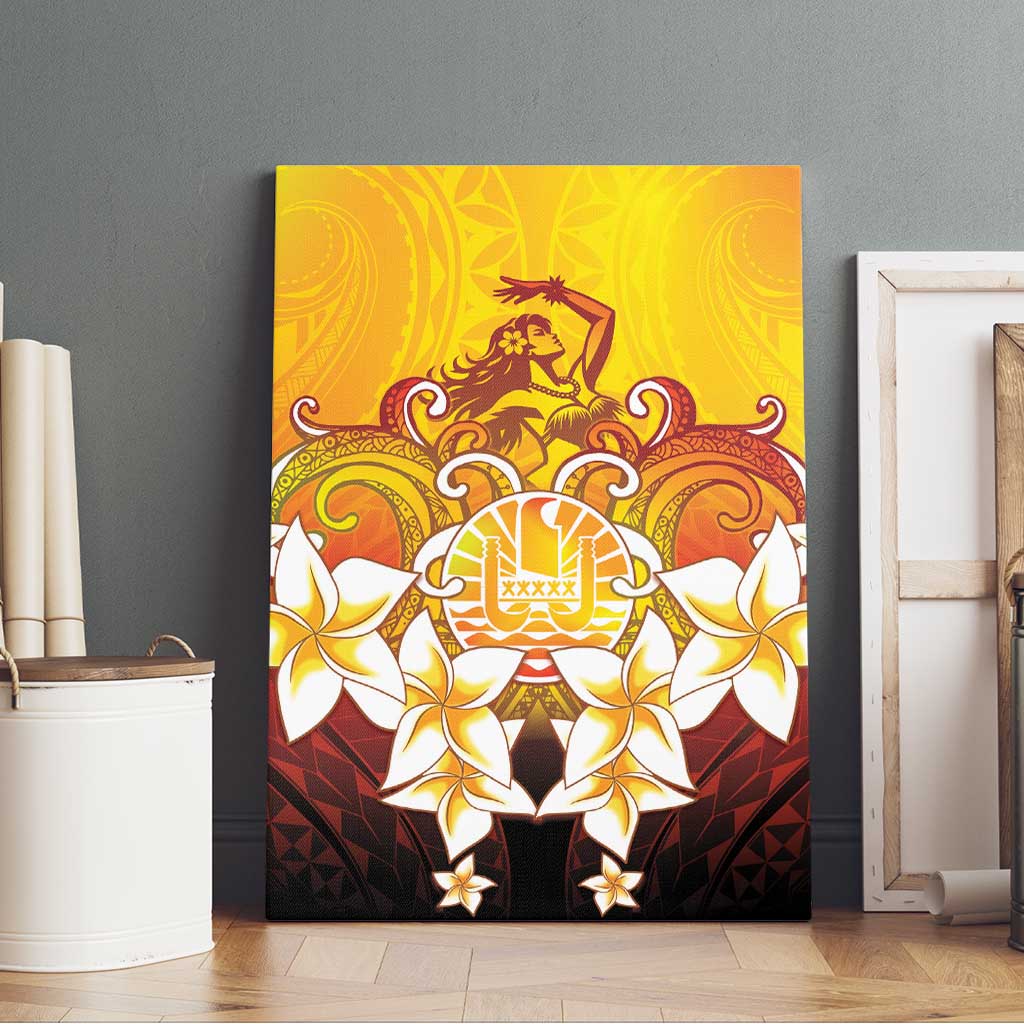 Tahiti Heiva Festival Canvas Wall Art Tahitian Vahine Plumeria Flowers LT05 - Polynesian Pride
