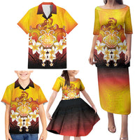 Tahiti Heiva Festival Family Matching Puletasi and Hawaiian Shirt Tahitian Vahine Plumeria Flowers LT05 - Polynesian Pride