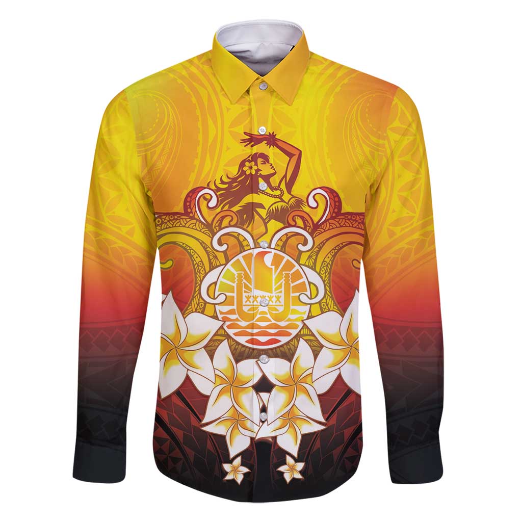 Tahiti Heiva Festival Family Matching Tank Maxi Dress and Hawaiian Shirt Tahitian Vahine Plumeria Flowers