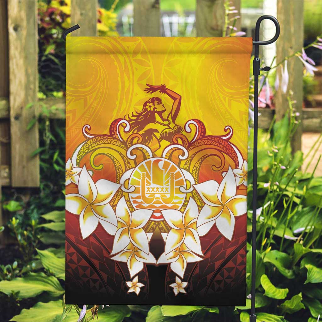 Tahiti Heiva Festival Garden Flag Tahitian Vahine Plumeria Flowers