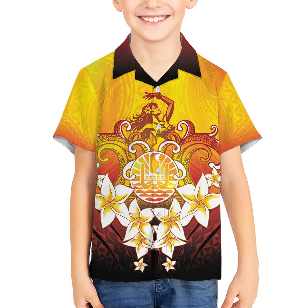 Tahiti Heiva Festival Hawaiian Shirt Tahitian Vahine Plumeria Flowers