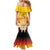 Tahiti Heiva Festival Mermaid Dress Tahitian Vahine Plumeria Flowers