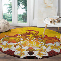 Tahiti Heiva Festival Round Carpet Tahitian Vahine Plumeria Flowers LT05 - Polynesian Pride