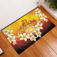 Tahiti Heiva Festival Rubber Doormat Tahitian Vahine Plumeria Flowers LT05 - Polynesian Pride