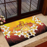 Tahiti Heiva Festival Rubber Doormat Tahitian Vahine Plumeria Flowers LT05 - Polynesian Pride