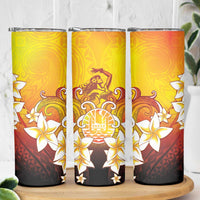 Tahiti Heiva Festival Skinny Tumbler Tahitian Vahine Plumeria Flowers LT05 - Polynesian Pride