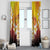 Tahiti Heiva Festival Window Curtain Tahitian Vahine Plumeria Flowers