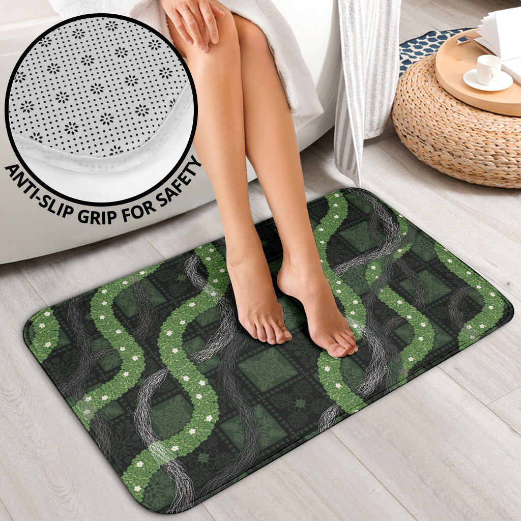 Hawaiian Quilt Bathroom Set Pele Hair Hinahina Lei Black Version