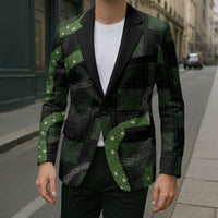 Hawaiian Quilt Blazer Pele Hair Hinahina Lei Black Version