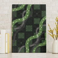 Hawaiian Quilt Canvas Wall Art Pele Hair Hinahina Lei Black Version