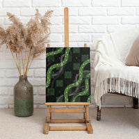 Hawaiian Quilt Canvas Wall Art Pele Hair Hinahina Lei Black Version
