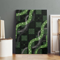 Hawaiian Quilt Canvas Wall Art Pele Hair Hinahina Lei Black Version