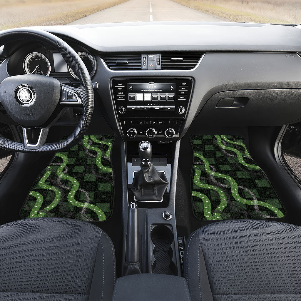 Hawaiian Quilt Car Mats Pele Hair Hinahina Lei Black Version