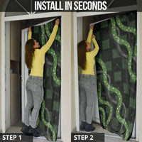 Hawaiian Quilt Door Cover Pele Hair Hinahina Lei Black Version