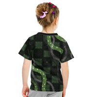 Hawaiian Quilt Kid T Shirt Pele Hair Hinahina Lei Black Version