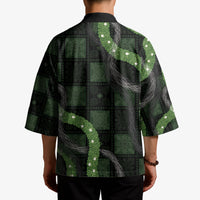 Hawaiian Quilt Kimono Pele Hair Hinahina Lei Black Version
