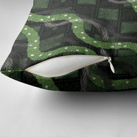 Hawaiian Quilt Pillow Cover Pele Hair Hinahina Lei Black Version