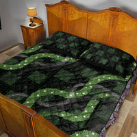 Hawaiian Quilt Quilt Bed Set Pele Hair Hinahina Lei Black Version