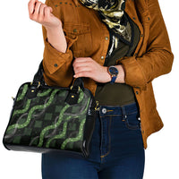 Hawaiian Quilt Shoulder Handbag Pele Hair Hinahina Lei Black Version