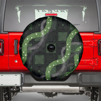 Hawaiian Quilt Spare Tire Cover Pele Hair Hinahina Lei Black Version