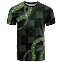 Hawaiian Quilt T Shirt Pele Hair Hinahina Lei Black Version