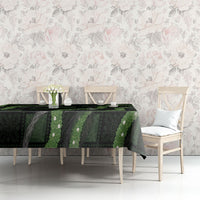 Hawaiian Quilt Tablecloth Pele Hair Hinahina Lei Black Version
