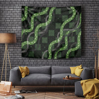 Hawaiian Quilt Tapestry Pele Hair Hinahina Lei Black Version