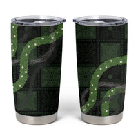 Hawaiian Quilt Tumbler Cup Pele Hair Hinahina Lei Black Version