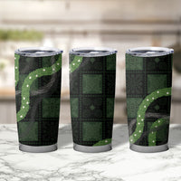 Hawaiian Quilt Tumbler Cup Pele Hair Hinahina Lei Black Version