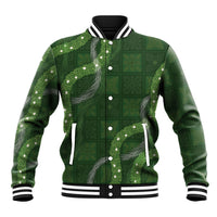 Hawaiian Quilt Baseball Jacket Pele Hair Hinahina Lei Green Version